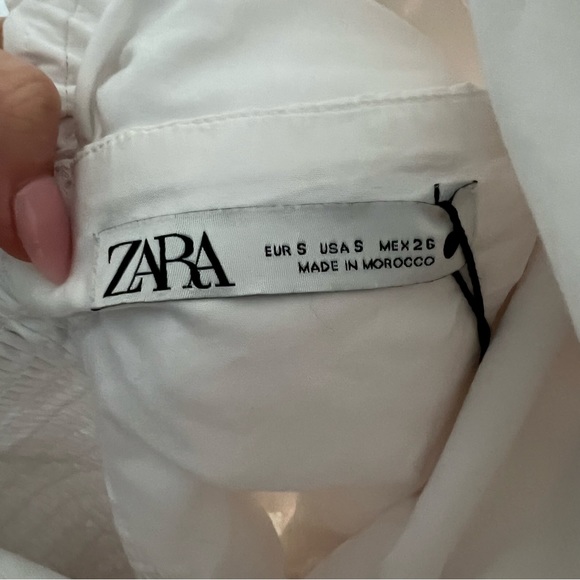 NWT Zara Blogger Fav Asymmetrical One Shoulder Poplin Ruffle Top White - Picture 13 of 16